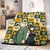 SpyxFamily Stilvolle 2D Cartoon Flanelldecke, Moderner Druck für Schlafzimmer, Bequeme Sofa-Reisedecke_LIAN