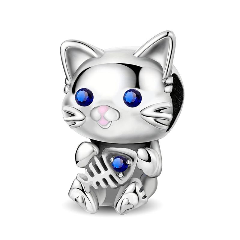 Copper Cute Penguin Cat Puppy Animal Series Charms Beads Fit Original Bracelets Bangles Jewelry Gift