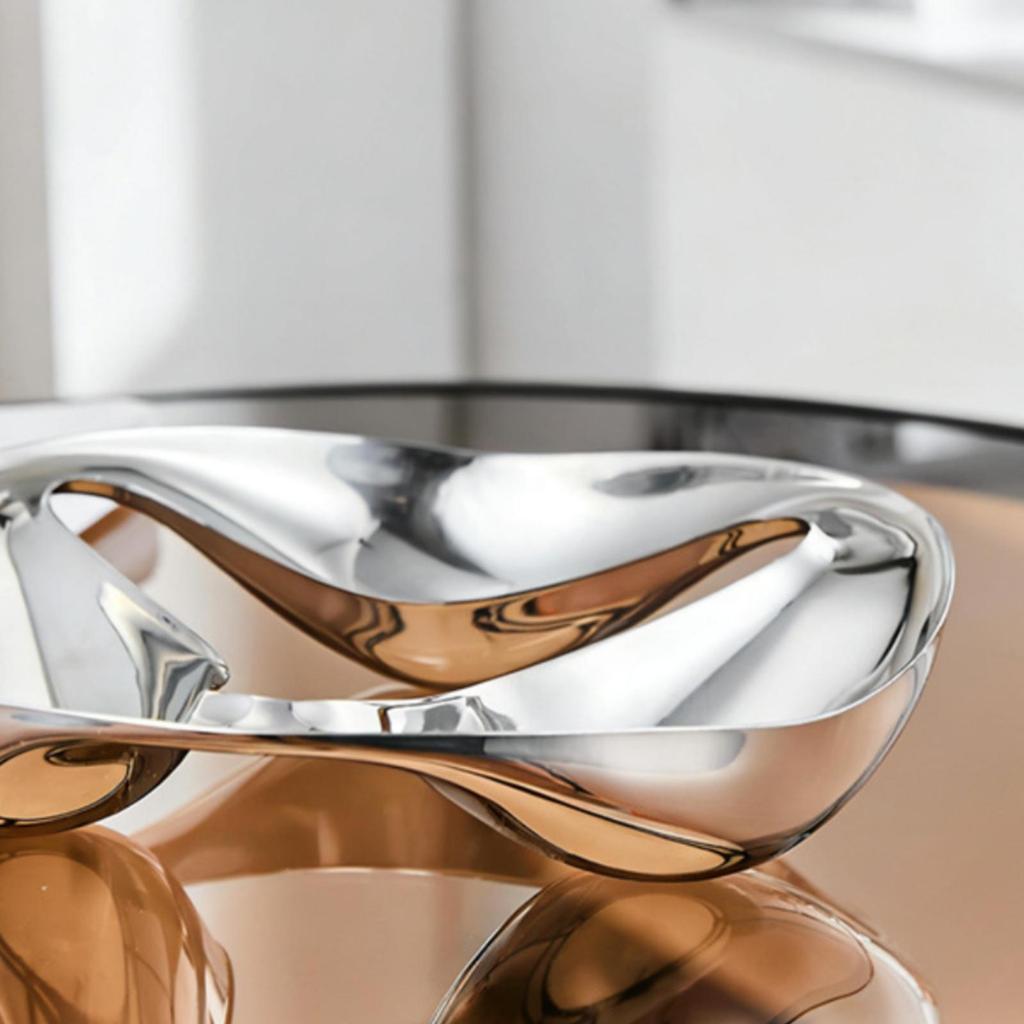 Stainless Steel Snack Tray Mirror-Polished for Coffee Table, Living Room