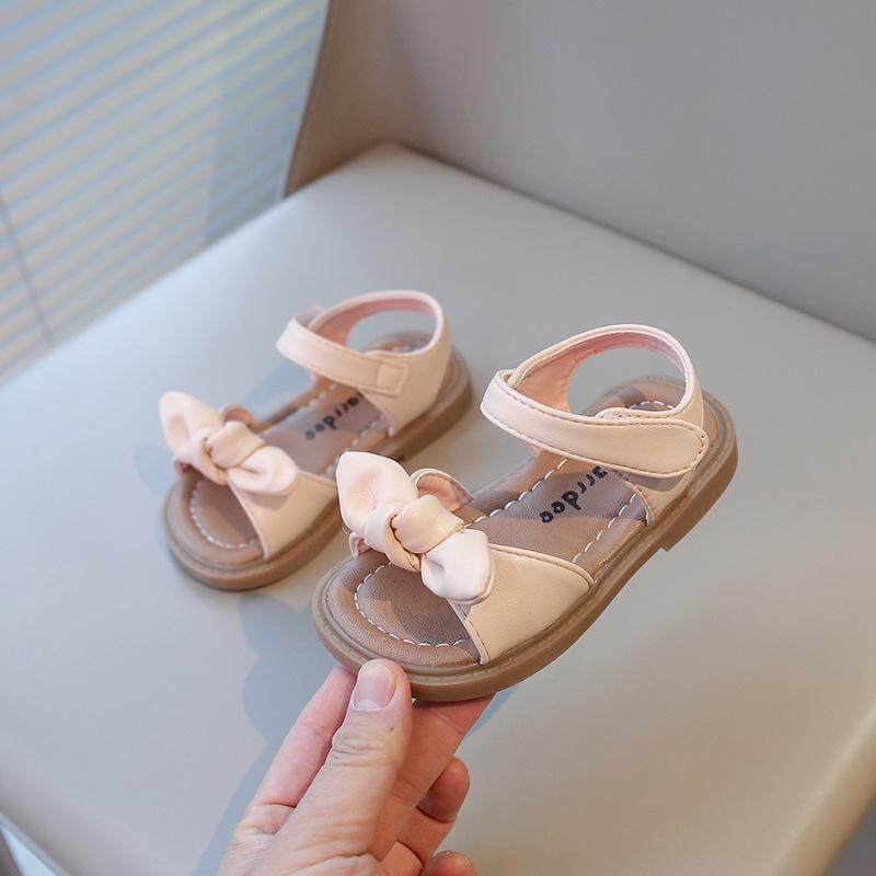 

Girls Sandals Summer New Children s Sandals Soft Bottom Anti slip Princess Shoes Fashion Girls Beach Shoes Bow Girls Shoes 27insole 16.5cm розовый