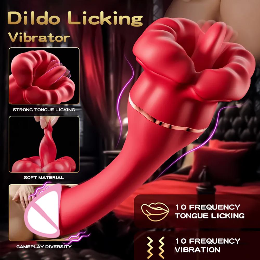 Nipple Vagina Tongue Licking Vibrator Massager Masturbation Dildo Vagina Massage Wand G-Spot Vibration Dildo Female AdultSex Toy