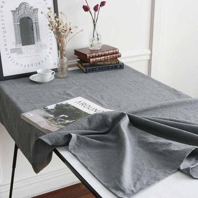 Soft Biowashed Linen Tablecloth - Charcoal 125x125