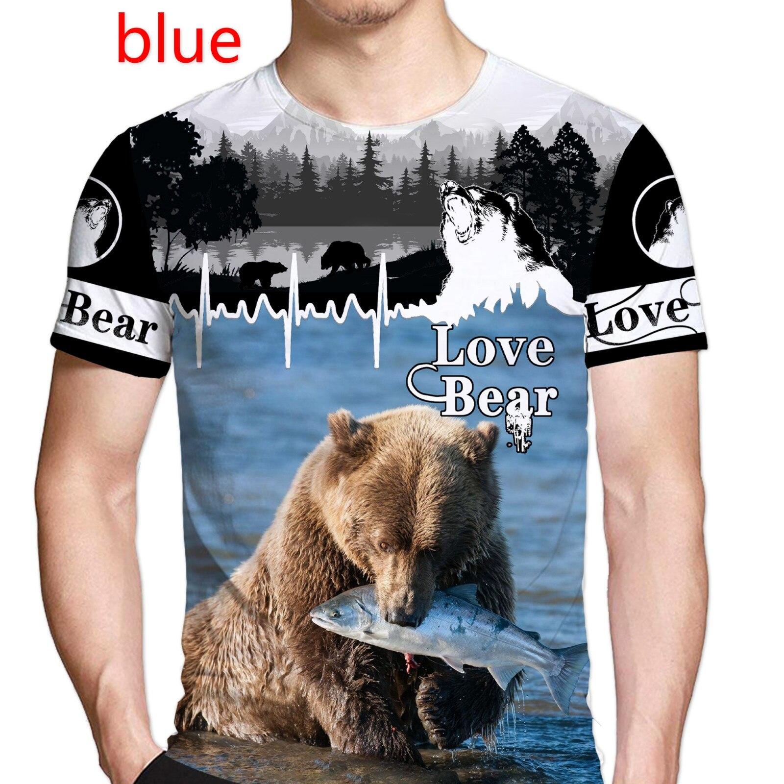 

Новая модная футболка унисекс с 3D принтом для охоты на медведя, летняя мужская и женская уличная футболка в стиле Харадзюку с охотничьим принтом