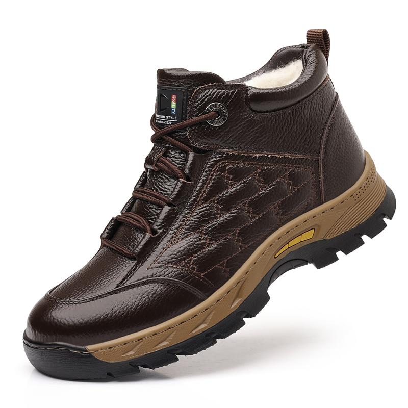 

Quality Rubber Anti Slip Wear-resistant Sole Outdoor Casual Shoes Brand Mens Versatile Leather Shoes Fashion Hiking Sports Shoes 38