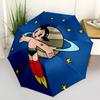 1pc Astro Boy Spaceship Automatic Open/close Folding Portable Umbrella with 8-Rib Structure for Women/Men, All-Season Use  A0901005