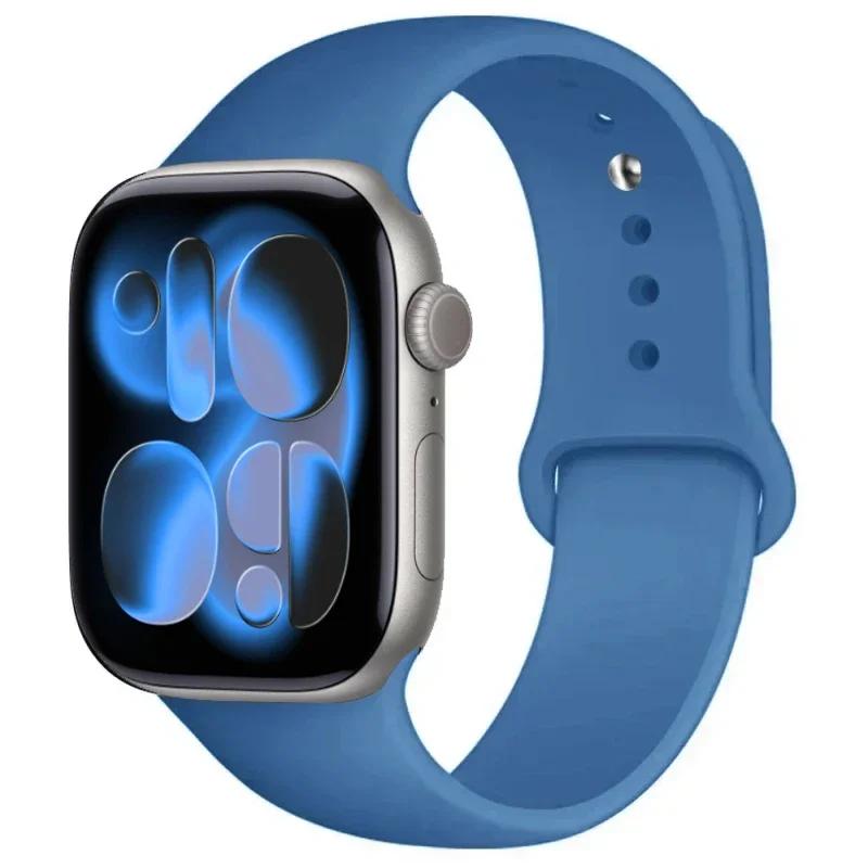 For Watch Bands 46mm 42mm 45mm 44mm 40mm Silicone Sport Bracelet Iwatch Series 11 10 - 8 7 6 5 4 SE 9 Ultra 3/2 49mm Strap