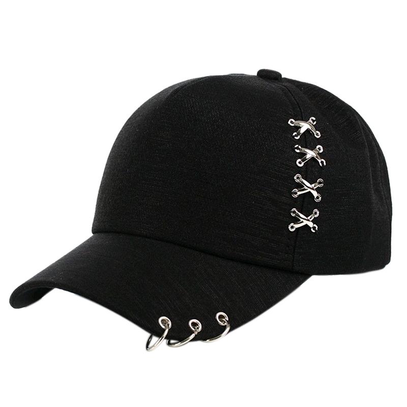 Mote Baseballcaps med Ringer Dame Solhatt Casual Unisex Solskjermingscaps Snapback-hatter Sommer Utendørs Hip-Hop Ballhatt