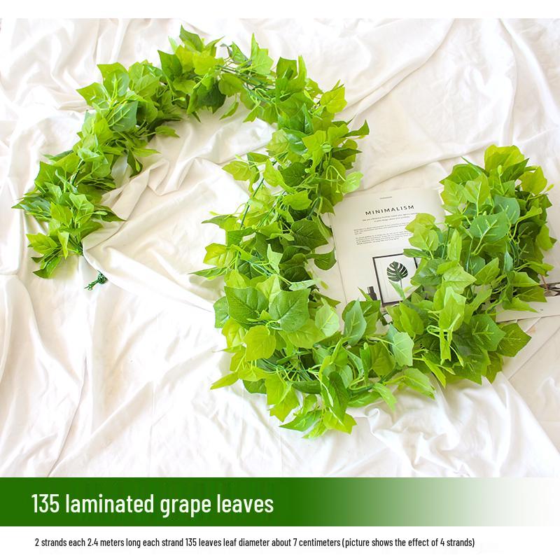 Rattan Pothos Artificial Leaf Vine for Indoor AC and Water Pipe Decoration