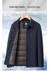 Men's Winter Lightweight Goose Down Jacket - Middle-Aged Dad Style, Lapel, Business Casual, Button-Up, Warm Coat