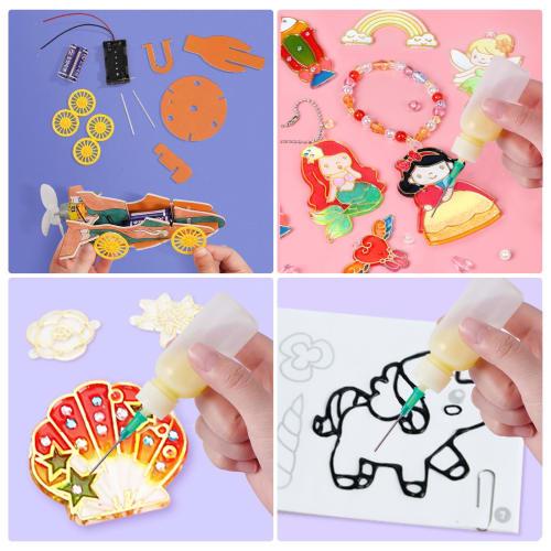 BENECREAT 100-Piece 10-Size Adhesive Needles, Plastic and 201 Stainless Steel, Mixed Colors and Sizes, Replacement Needles, Dispenser Needles, Syringe