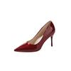 Moda Taglia Grande 34-42 Scarpe da Donna con Tacco Alto Moda Semplici Monocromatiche Tacco Alto Sottile a Punta Scarpe Singole Stivaletti da Donna con Tacco