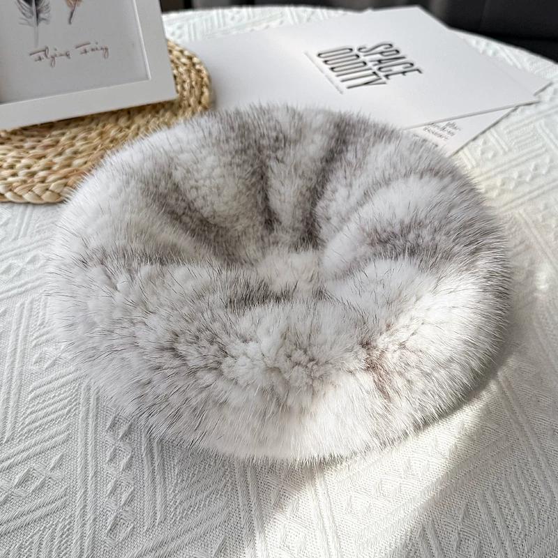 

Temperament Age Reducing Mink Beret Women s Winter Versatile Mink Hat Warm Mink Mink Fur Hat Bud Hat average size, adjustable
