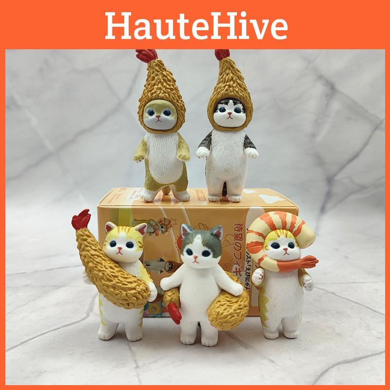 Whimsical Cat Fortune Sandy Tempura Shrimp Blind Box Models For Creative Fun Playtime