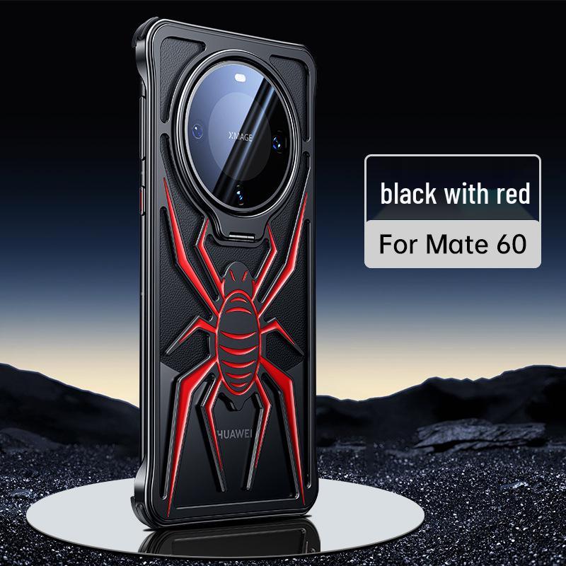 Huawei Mate60 Pro Spider Metal Protective Case - Cross-Border Compatible, Anti-Drop with Bracket.