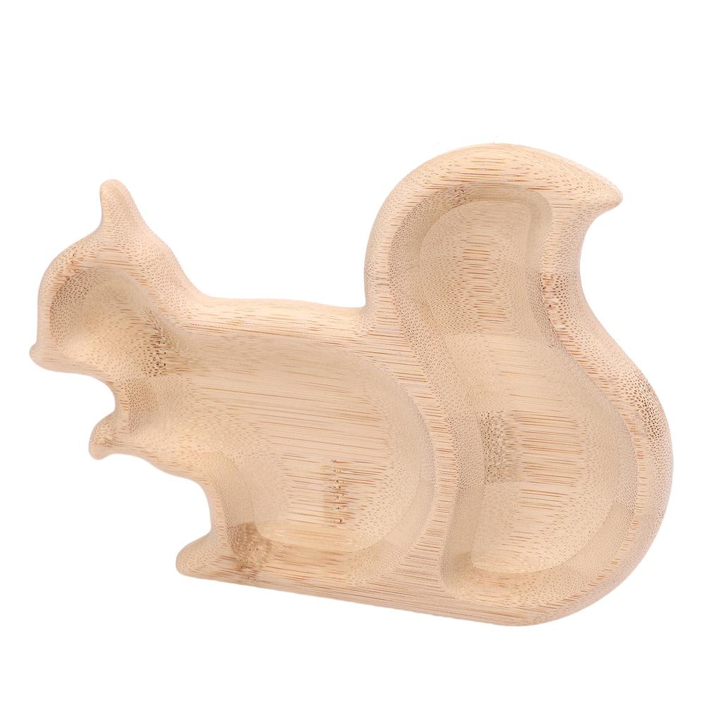 Snack Serving Plate Multifunctional Wood Squirrel Shaped Fruits Storage Plate for Parties Weddings