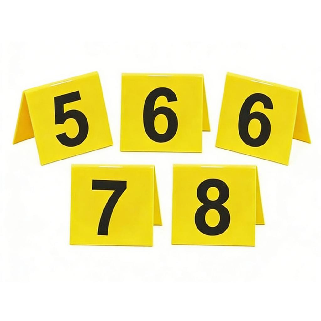 10PCS Evidence Markers Acrylic 1 To 10 Crime Scene Markers Tents Table Number Cards for Detective Game Party