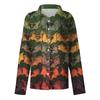 Camicia da donna, camicetta, stampa, bottoni, manica lunga, casual, basic, colletto, regolare