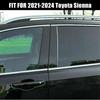 6Pcs Car Door Window Column BC Pillar Post Cover Trim PC Material Sticker For Toyota Sienna 2021-2025 Auto Stickers Parts