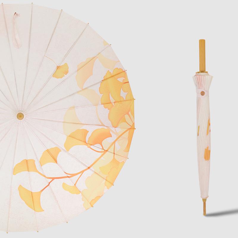 

24-спицевый зонт с длинной деревянной ручкой, прямой спицей, водонепроницаемый, от дождя и солнца 53.5*24