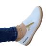 Women's Wide Width Lace-Up Flats, Jute Canvas Slip-On Sneakers, Zipper Detail Casual Shoes for Women