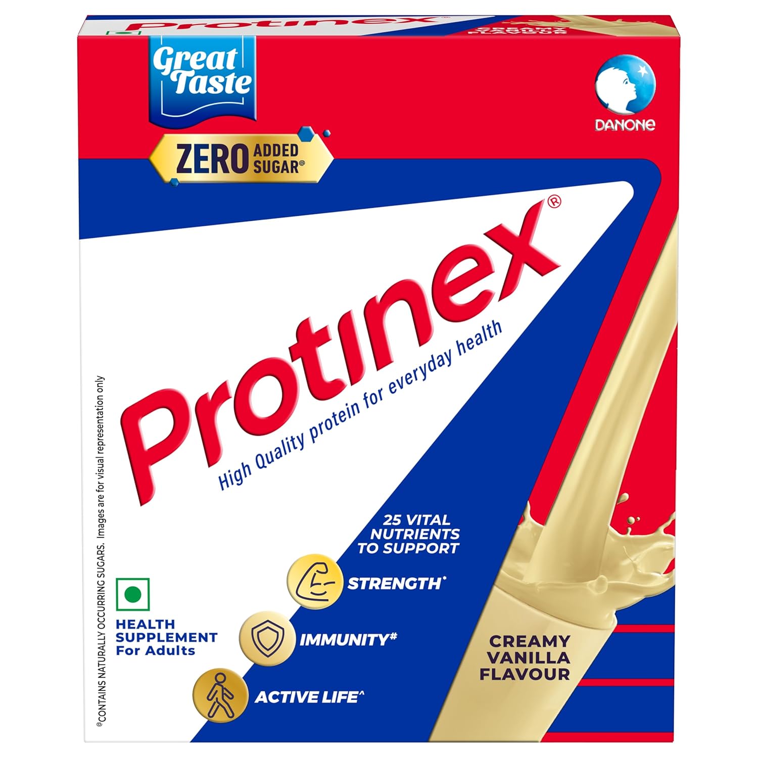

Protinex Nutritional Protein Mix For Adults Creamy Vanilla Flavor High Protein 200 Gms/250 Gms BIB With 25 Essential Nutrients