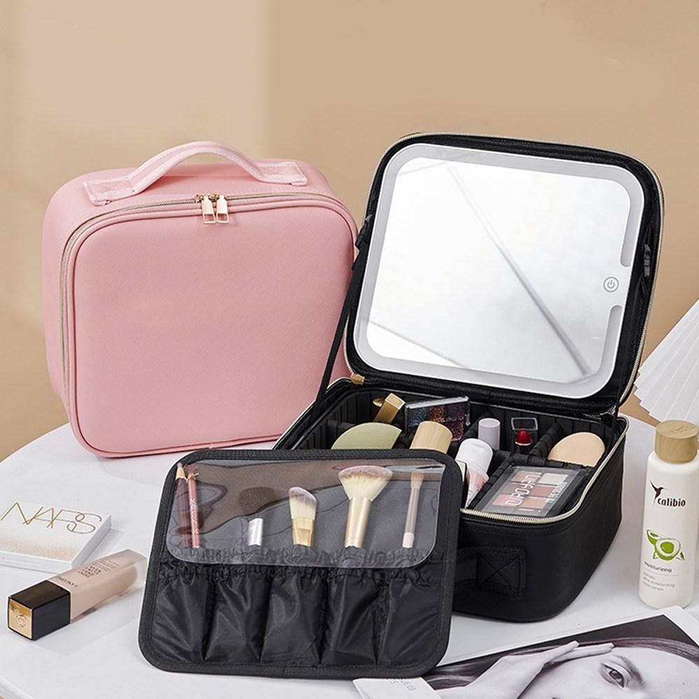 Frahome KC LED Makeup Hard Case Waterproof Pouch Bag #Black