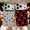 For iPhone 18 Pro Max Case Lettered Skull Pattern Leather Texture Silicone Cover For iPhone 17 16 15 14 13 Pro Max 16E 17E