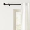 Amazon Basics Curtain Rod, Single, Adjustable Length, Round Caps, with Hardware, 183-366 cm, Black