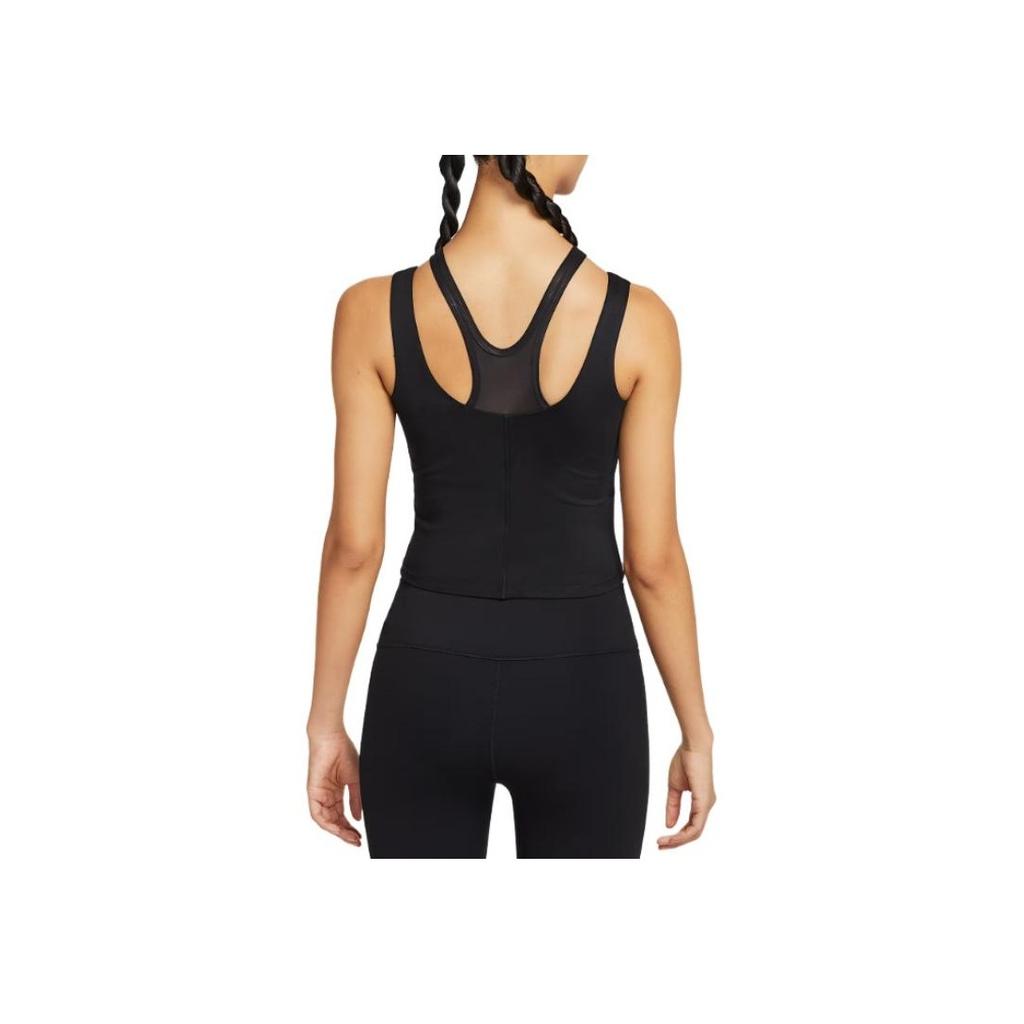 Nike Solid Color Sleeveless Fitted Crop Tank Top Women Tops Black HV3654-010