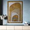 Geometric Gold Foil Wall Art: Vertical Modern Decor for Living Room, Bedroom, or Office