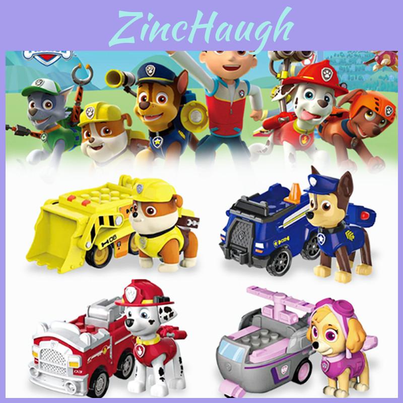 Paw Patrol Rescue Racers 4-pack Real Working Wheels Pet Action Figures Car Toy