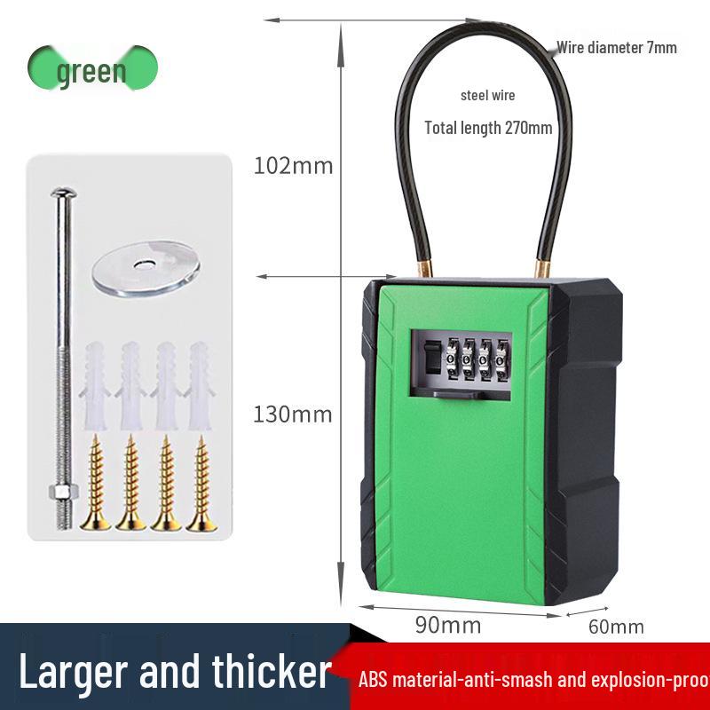 Wall-Mounted Key Lock Box with Password for Temporary Use at Home and Guesthouses
