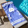 1pc Blue Character Design with Playful Expression 2D Printed Microfiber Beach Towel, Quick Dry Super Absorbent. Great for Beach