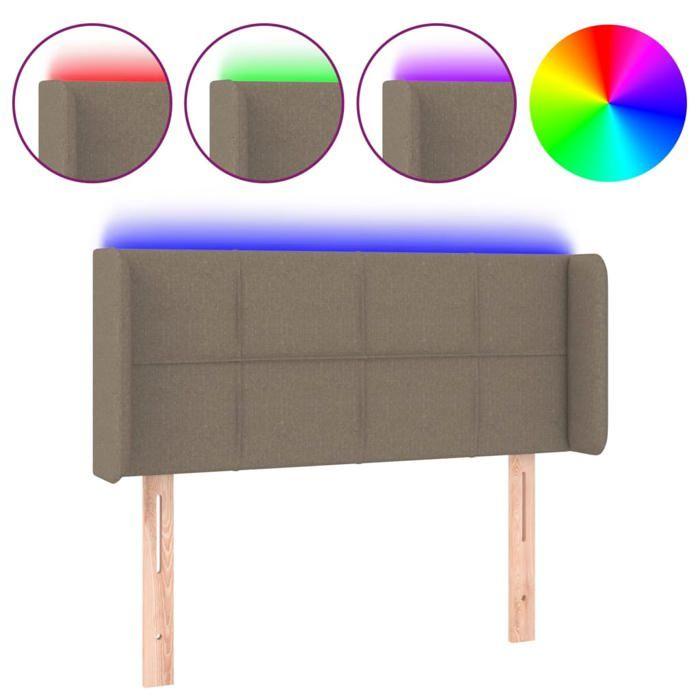 VidaXL LED Headboard Bedroom Furniture Single Bed Accessory Headboard Interior Taupe 3123214