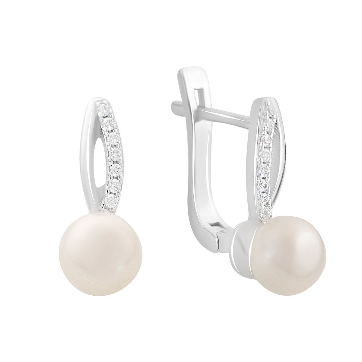 

Silver earrings with natural pearls 3.65ct, cubic zirconia (2169628)