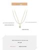 Elegant Double-Layer Pearl Necklace with Heart Zirconia Pendant for Women - Trendy Clavicle Chain