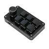 6 Key One Handed Mechanical Keyboard with Knob Wired Plug and Play Programmable Keyboard for Gaming Office Black