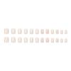 24Pcs French Cream Nude Short Square False Nails With Jelly Adhesive Detachable Fake Fingernails Full Cover Press On Nails Tips