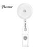 Reliable Badge Attachment Retractable Reel, Transparent Round ID Holder with Heavy Duty Reel Swivel Clip for Nurses, Students Teachers Office Workers
