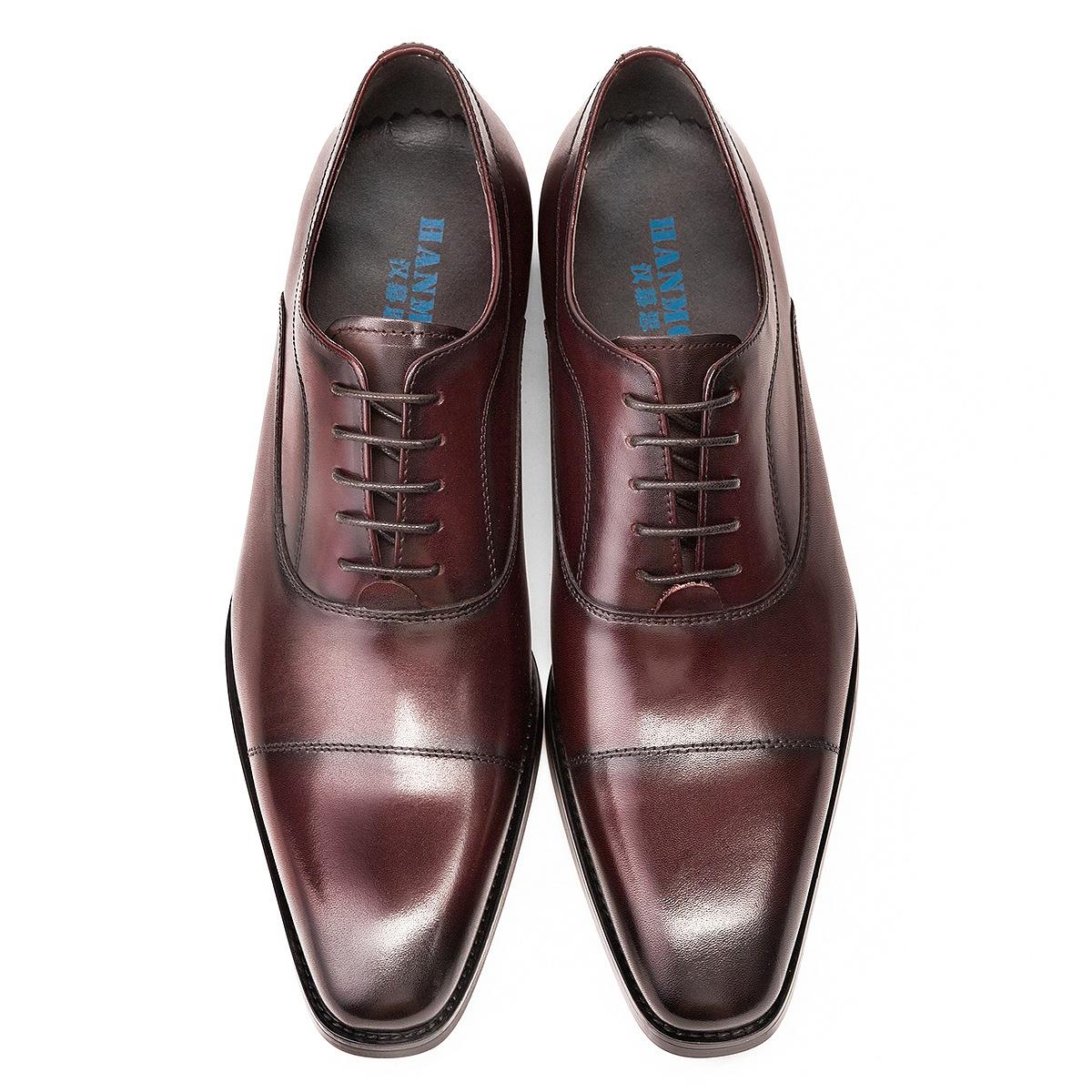 

Оксфорды мужские туфли деловые туфли на трех союзах мужские кожаные туфли кожаная подошва туфли, мужские модные туфли 37 бордовый