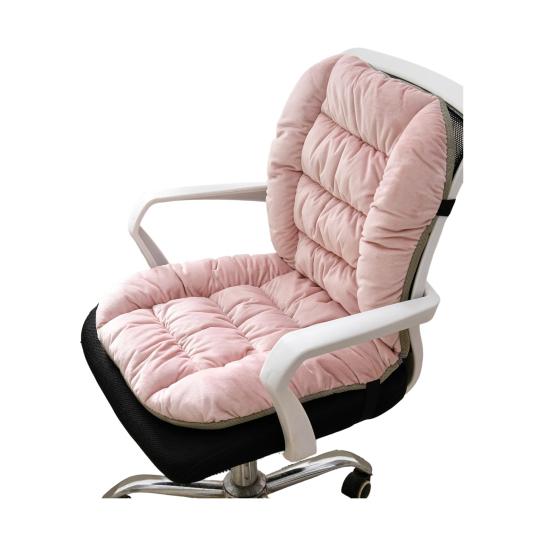 Chair Seat Cushion with Backrest Soft Thick Washable Cover Home Office Back Support Lounger