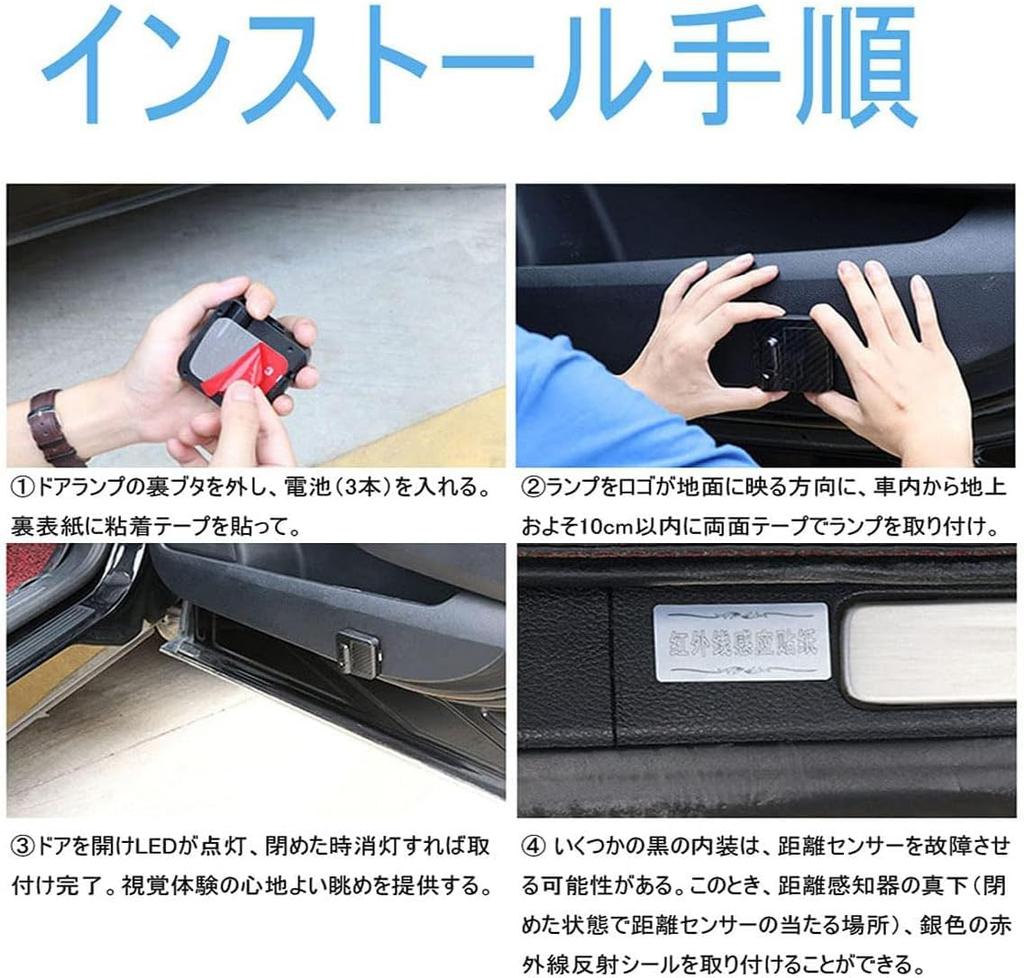 Universal Toyota Hiace 200 Series Super GL Wireless Car Logo LED Welcome Door Courtesy Light for Toyota Hiace Light, 2004-2024