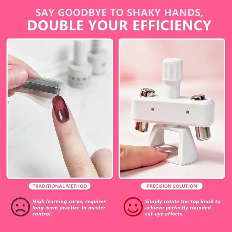 Powerful Automatic Cat‘s Eye Magnet Rotatable Whipping top Design Wide Light Glass Bead Nail Art Magnetic for Gel Nail Polish