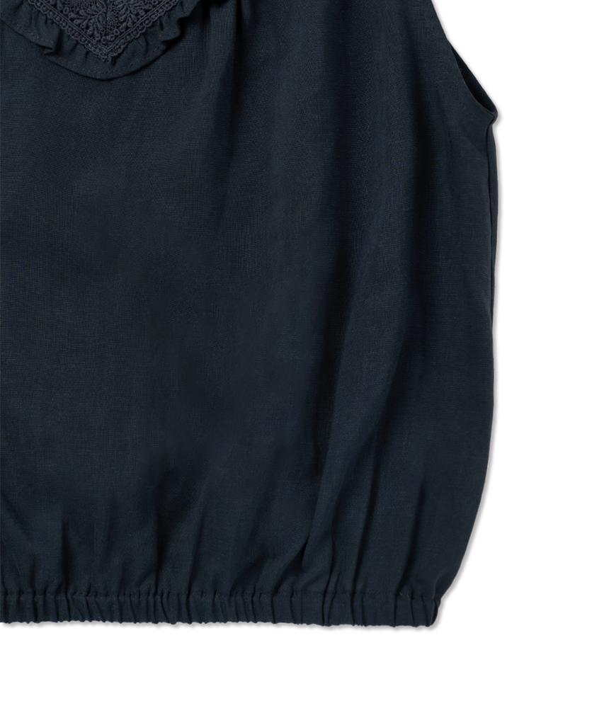 WITHOUT SUMMER Bella Lace Blouse_Navy