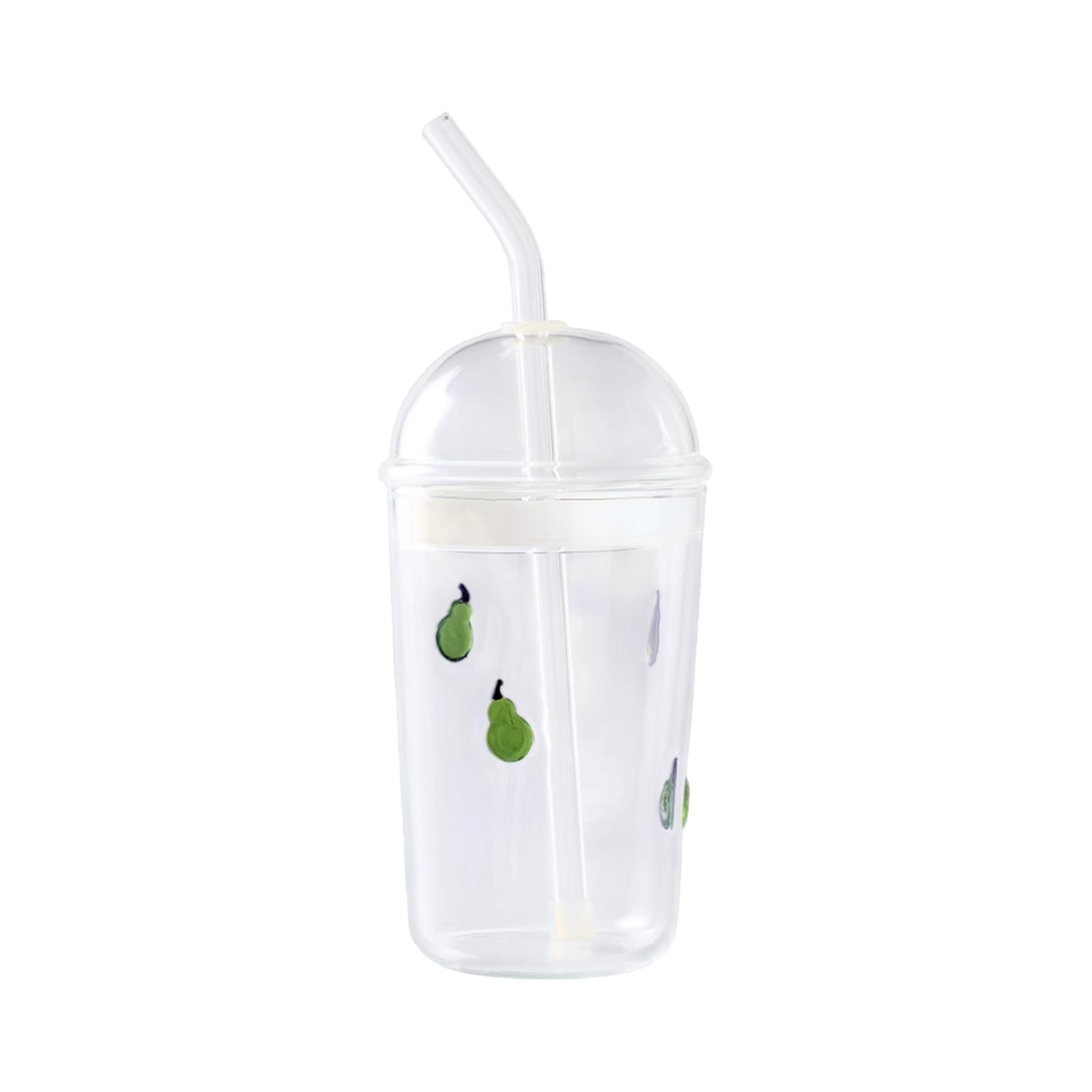 Christmas-themed Straw Cup With Cute Transparent Design And A Green Hat - An Adorable Water Bottle. One Size
