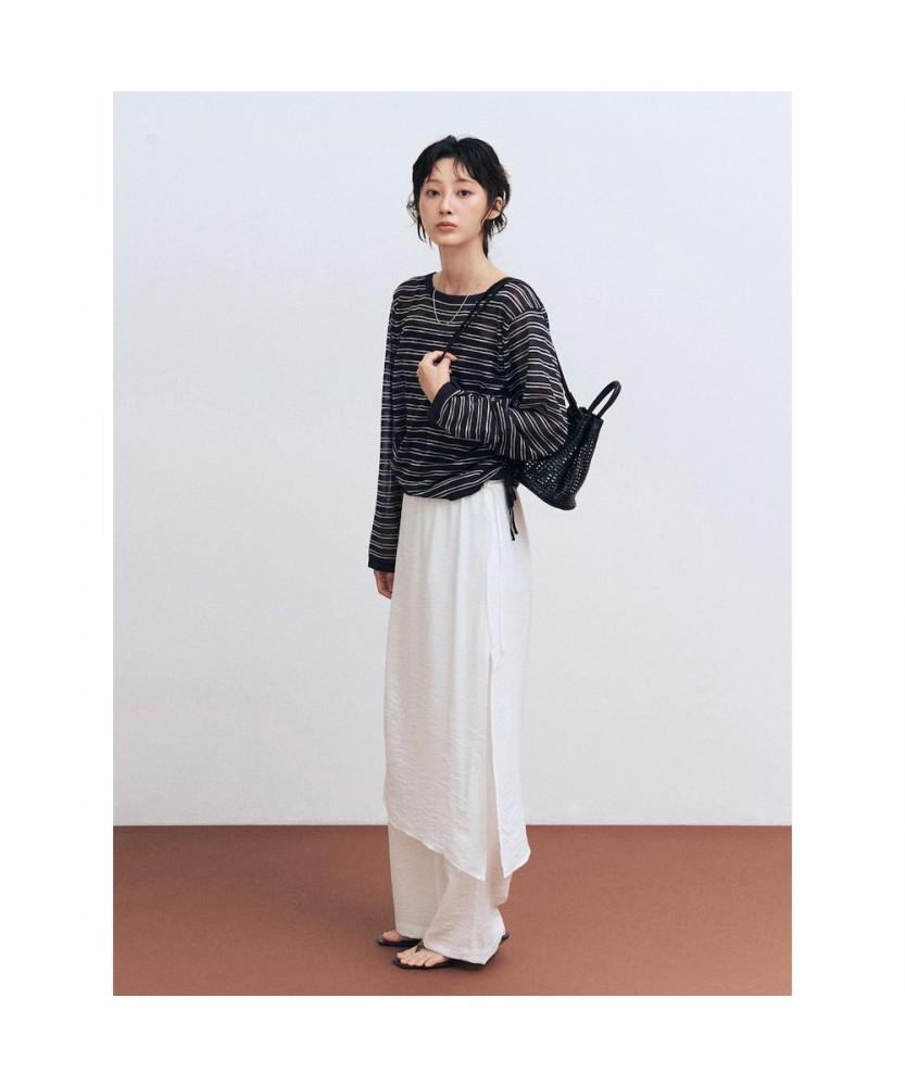 8SECONDS Layered Skirt Pants White