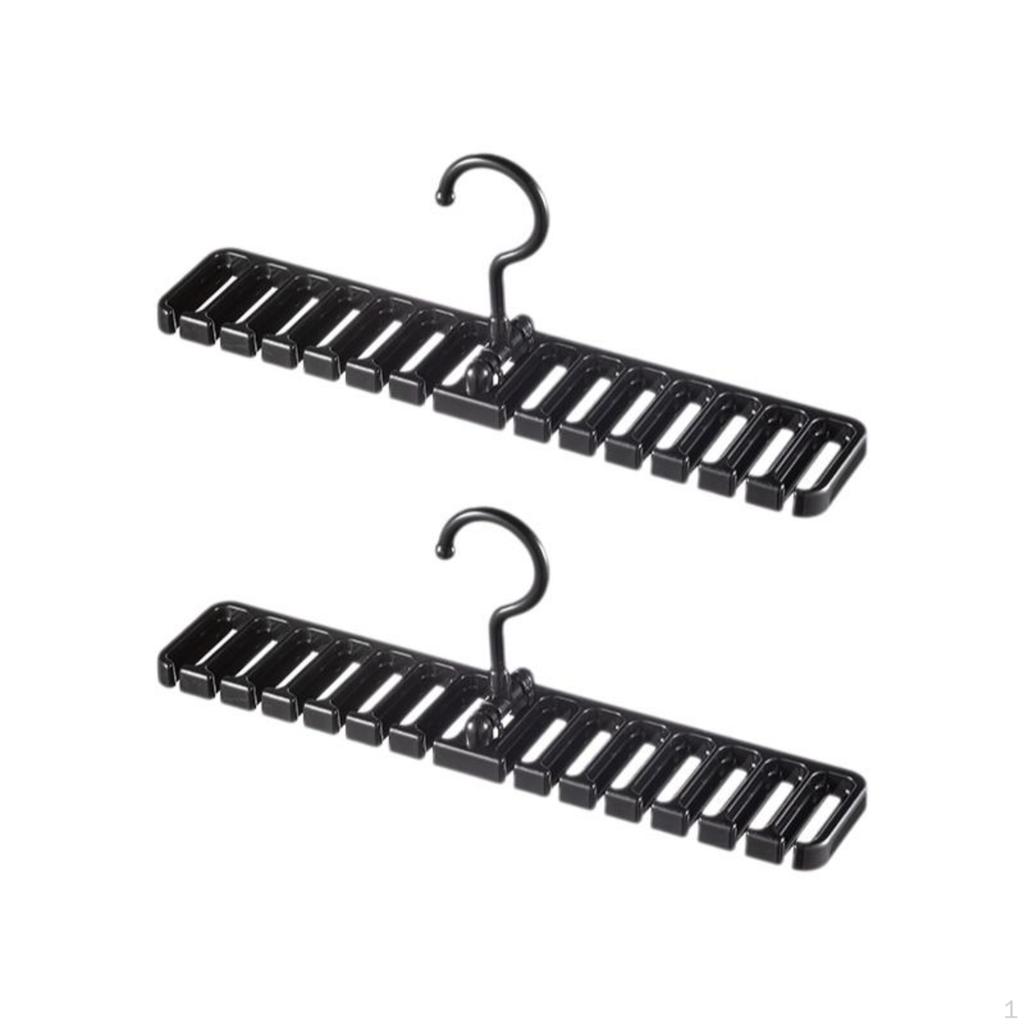 Belt Tie Rack, MultiFunctional Organizer, Closet Hanger, SpaceSaving Hook White 14 Slots