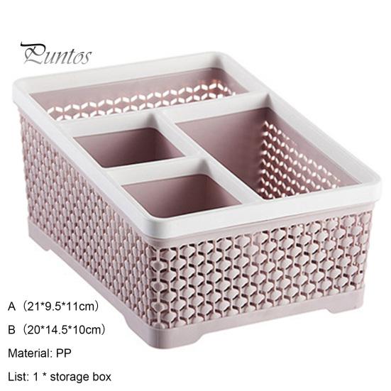 Storage Box Hollow Anti Slip PP Multi Grid Pen Stationery Cosmetic Organizer Classroom Things