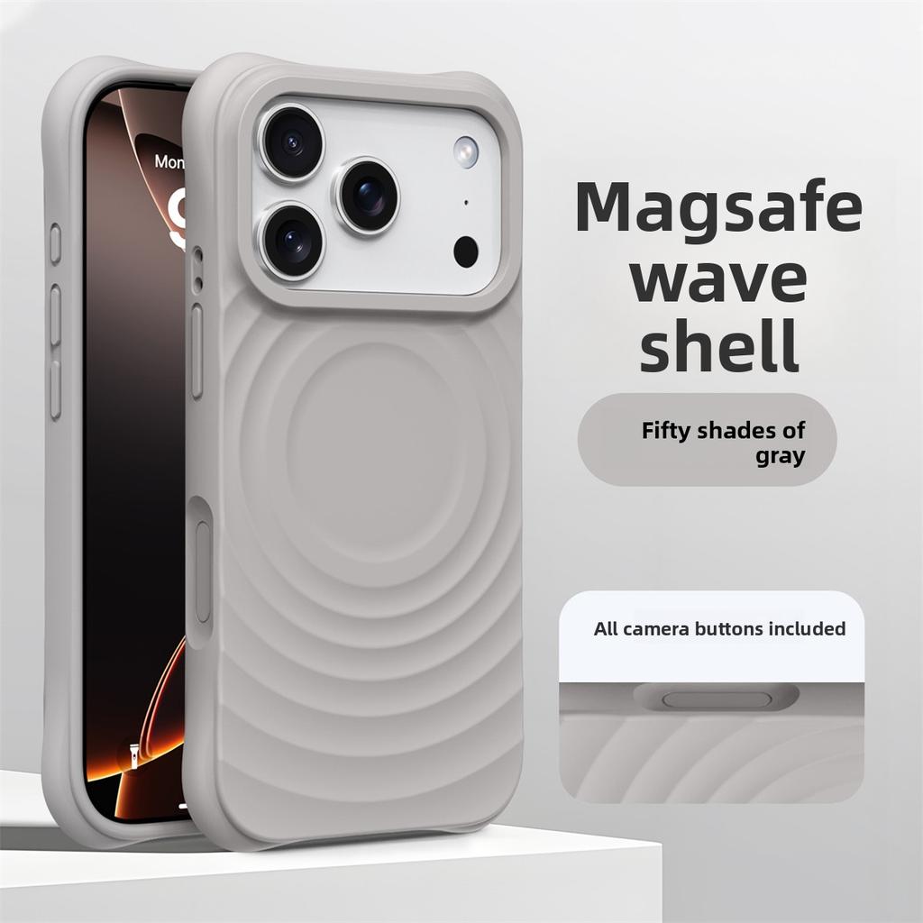 Water Ripple Silicone For Magsafe Wireless Charge Magnetic Phone Case For iPhone Air 17 16 15 14 Pro Max Soft Shockproof Cover
