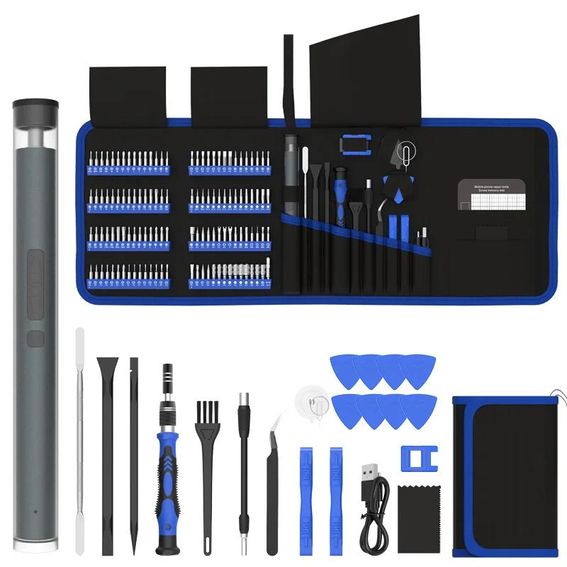 

Набор прецизионных электрических отверток 154 в 1, беспроводной мини с 119 магнитными битами, портативный набор ручных инструментов для ремонта со светодиодами для ПК iPhone